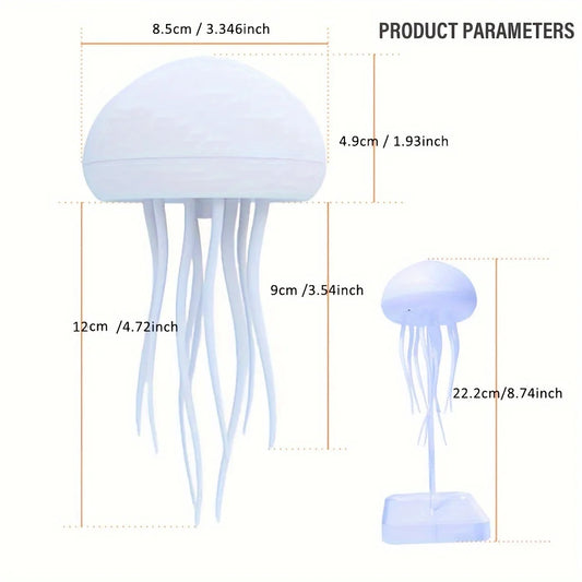 Modern Jellyfish Table Lamp Cartoon Dancing Jellyfish Bedside Lamp Adjustable Color LED Night Light Birthday Gift for Kids New